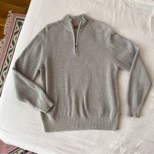 Men's Gray Half-Zip Sweater